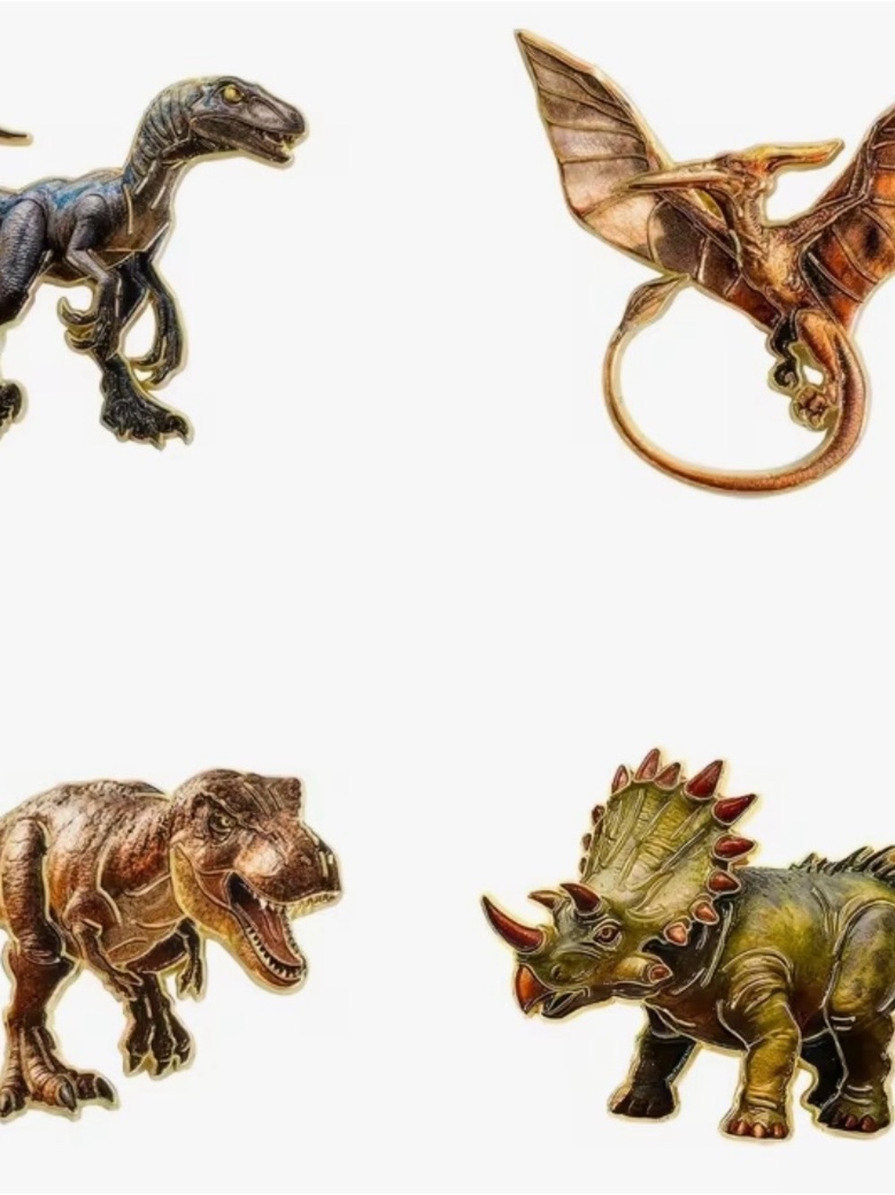 Boutique Bundle: 4 Detailed Jurassic Dinosaur Enamel Lapel Pins - Picture 2 of 13